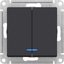 Фото Schneider Electric AtlasDesign ATN001053 Выключатель двухклавишный (10 А, под рамку, подсветка, скрытая установка, карбон)