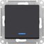 Фото Schneider Electric AtlasDesign ATN001063 Переключатель одноклавишный (10 А, под рамку, подсветка, скрытая установка, карбон)