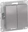 Фото Schneider Electric AtlasDesign ATN000365 Переключатель двухклавишный (10 А, под рамку, скрытая установка, алюминий)
