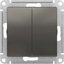 Фото Schneider Electric AtlasDesign ATN000965 Переключатель двухклавишный (10 А, под рамку, скрытая установка, сталь)