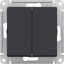 Фото Schneider Electric AtlasDesign ATN001065 Переключатель двухклавишный (10 А, под рамку, скрытая установка, карбон)