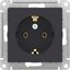 Фото Schneider Electric AtlasDesign ATN001043 Розетка с заземляющим контактом (16 А, под рамку, скрытая установка, карбон)
