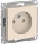 Фото Schneider Electric AtlasDesign ATN000249 Розетка без заземляющего контакта (16 А, под рамку, шторки, скрытая установка, бежевая)