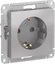 Фото Schneider Electric AtlasDesign ATN000345 Розетка с заземляющим контактом (16 А, под рамку, шторки, скрытая установка, алюминий)