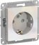 Фото Schneider Electric AtlasDesign ATN000445 Розетка с заземляющим контактом (16 А, под рамку, шторки, скрытая установка, жемчуг)