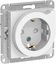 Фото Schneider Electric AtlasDesign ATN000147 Розетка с заземляющим контактом (16 А, под рамку, шторки, выталкиватель, скрытая установка, белая)