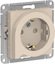 Фото Schneider Electric AtlasDesign ATN000247 Розетка с заземляющим контактом (16 А, под рамку, шторки, выталкиватель, скрытая установка, бежевая)