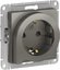 Фото Schneider Electric AtlasDesign ATN000947 Розетка с заземляющим контактом (16 А, под рамку, шторки, выталкиватель, скрытая установка, сталь)