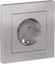 Фото Schneider Electric AtlasDesign ATN000344 Розетка с заземляющим контактом (16 А, в сборе, шторки, скрытая установка, алюминий)