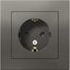 Фото Schneider Electric AtlasDesign ATN000944 Розетка с заземляющим контактом (16 А, в сборе, шторки, скрытая установка, сталь)