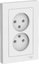 Фото Schneider Electric AtlasDesign ATN000120 Розетка двойная без заземляющего контакта (16 А, в сборе, скрытая установка, белая)