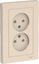 Фото Schneider Electric AtlasDesign ATN000220 Розетка двойная без заземляющего контакта (16 А, в сборе, скрытая установка, бежевая)