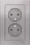 Фото Schneider Electric AtlasDesign ATN000320 Розетка двойная без заземляющего контакта (16 А, в сборе, скрытая установка, алюминий)
