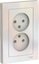 Фото Schneider Electric AtlasDesign ATN000420 Розетка двойная без заземляющего контакта (16 А, в сборе, скрытая установка, жемчуг)