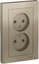 Фото Schneider Electric AtlasDesign ATN000520 Розетка двойная без заземляющего контакта (16 А, в сборе, скрытая установка, шампань)