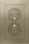 Фото Schneider Electric AtlasDesign ATN000520 Розетка двойная без заземляющего контакта (16 А, в сборе, скрытая установка, шампань)