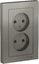 Фото Schneider Electric AtlasDesign ATN000920 Розетка двойная без заземляющего контакта (16 А, в сборе, скрытая установка, сталь)
