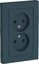 Фото Schneider Electric AtlasDesign ATN000822 Розетка двойная без заземляющего контакта (16 А, в сборе, шторки, скрытая установка, изумруд)