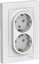 Фото Schneider Electric AtlasDesign ATN000124 Розетка двойная с заземляющим контактом (16 А, в сборе, скрытая установка, белая)