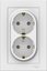 Фото Schneider Electric AtlasDesign ATN000124 Розетка двойная с заземляющим контактом (16 А, в сборе, скрытая установка, белая)