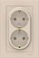 Фото Schneider Electric AtlasDesign ATN000224 Розетка двойная с заземляющим контактом (16 А, в сборе, скрытая установка, бежевая)
