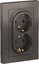 Фото Schneider Electric AtlasDesign ATN000624 Розетка двойная с заземляющим контактом (16 А, в сборе, скрытая установка, мокко)