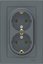 Фото Schneider Electric AtlasDesign ATN000724 Розетка двойная с заземляющим контактом (16 А, в сборе, скрытая установка, грифель)