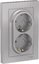 Фото Schneider Electric AtlasDesign ATN000326 Розетка двойная с заземляющим контактом (16 А, в сборе, шторки, скрытая установка, алюминий)