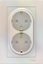 Фото Schneider Electric AtlasDesign ATN000426 Розетка двойная с заземляющим контактом (16 А, в сборе, шторки, скрытая установка, жемчуг)