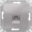 Фото Schneider Electric AtlasDesign ATN000381 Розетка телефонная (RJ11, под рамку, скрытая установка, алюминий)