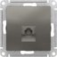 Фото Schneider Electric AtlasDesign ATN000981 Розетка телефонная (RJ11, под рамку, скрытая установка, сталь)