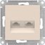 Фото Schneider Electric AtlasDesign ATN000285 Розетка двойная компьютерная (2xRJ45, под рамку, скрытая установка, бежевая)