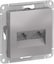 Фото Schneider Electric AtlasDesign ATN000385 Розетка компьютерная (2xRJ45, под рамку, скрытая установка, алюминий)