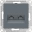 Фото Schneider Electric AtlasDesign ATN000785 Розетка компьютерная (2xRJ45, под рамку, скрытая установка, грифель)