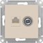 Фото Schneider Electric AtlasDesign ATN000289 Розетка комбинированная (RJ45+TV, под рамку, скрытая установка, бежевая)