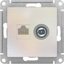 Фото Schneider Electric AtlasDesign ATN000489 Розетка комбинированная (RJ45+TV, под рамку, скрытая установка, жемчуг)