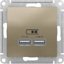 Фото Schneider Electric AtlasDesign ATN000533 Розетка USB (2xUSB, под рамку, скрытая установка, шампань)