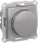 Фото Schneider Electric AtlasDesign ATN000334 Светорегулятор поворотно-нажимной (315 Вт, R+C, под рамку, скрытая установка, алюминий)