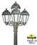 Фото Fumagalli Ricu Bisso/Saba 3+1 K22.157.S31.BYF1R Светильник садовый с 4 фонарями 2480 мм (корпус античная бронза, плафон опал)