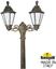 Фото Fumagalli Gigi Bisso/Rut 2L E26.156.S20.BYF1R Светильник садовый с 2 фонарями 2250 мм (корпус античная бронза, плафон опал)