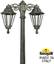 Фото Fumagalli Ricu Bisso/Rut 2L E26.157.S20.BXF1RDN Светильник садовый с 2 фонарями 2100 мм (корпус античная бронза, плафон прозрачный)