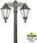 Фото Fumagalli Ricu Bisso/Rut 2L E26.157.S20.BYF1RDN Светильник садовый с 2 фонарями 2100 мм (корпус античная бронза, плафон опал)