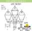Фото Fumagalli Gigi Bisso/Cefa 3+1 U23.156.S31.WXF1R Светильник садовый с 4 фонарями 2270 мм (корпус белый, плафон прозрачный)