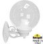 Фото Fumagalli Bisso/G250 G25.131.000.WXE27 Светильник консольный уличный на стену с 1 фонарем 360 мм (корпус белый, плафон прозрачный)
