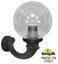 Фото Fumagalli Ofir/G250 G25.132.000.AXE27 Светильник консольный уличный на стену с 1 фонарем 360 мм (корпус черный, плафон прозрачный)