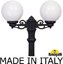 Фото Fumagalli Artu Bisso/G250 2L G25.158.S20.AYE27 Светильник садовый с 2 фонарями 1800 мм (корпус черный, плафон матовый)