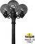 Фото Fumagalli Artu Bisso/G250 3L G25.158.S30.AZE27 Светильник садовый с 3 фонарями 1800 мм (корпус черный, плафон дымчатый)