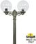 Фото Fumagalli Ricu Bisso/G300 2L G30.157.S20.BXE27 Светильник садовый с 2 фонарями 2400 мм (корпус античная бронза, плафон прозрачный)