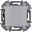 Фото Legrand Inspiria 673612 выключатель одноклавишный с подсветкой/индикацией для скрытого монтажа, цвет "Алюминий", номинальный ток 10 А, напряжение ~250 В