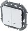 Фото Legrand Inspiria 673630 выключатель двухклавишный с подсветкой/индикацией для скрытого монтажа, цвет "Белый", номинальный ток 10 А, напряжение ~250В
